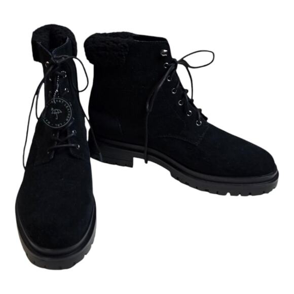 Lauren Ralph Lauren Carlee LACE UP HIKING Combat BOOTS Black/Black SIZE 11 New - Picture 2 of 15